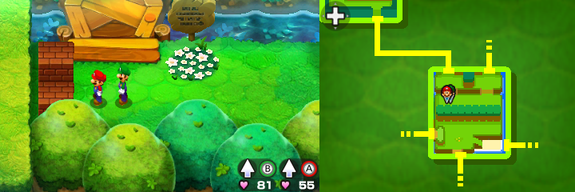 Third and fourth blocks in Blubble Lake of Mario & Luigi: Bowser's Inside Story + Bowser Jr.'s Journey.