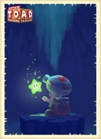 Concept artwork for Captain Toad: Treasure Tracker featuring Captain Toad finding a Green Star.