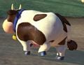 A Moo Moo with brown spots in Mario Kart 8