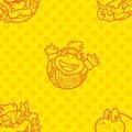 Bowser, Bowser Jr., Goomba, Koopa Troopa dotted background