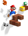 Mario alongside blocks and items