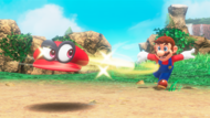 Mario throws Cappy.