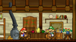 Mario Bros.' House interior from Super Paper Mario