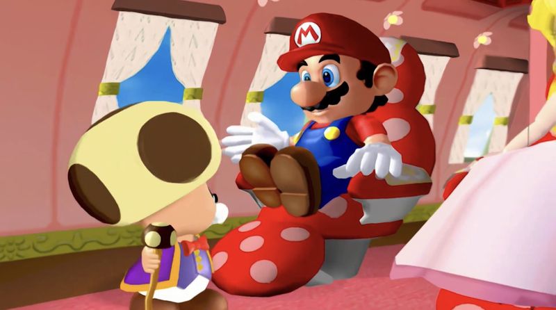 File:Super Mario 3D All Stars Toadsworth greets Mario on plane.jpg
