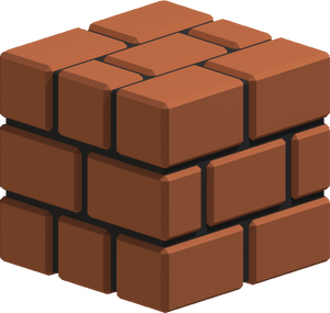 Artwork of a Brick Block in Super Mario 3D Land