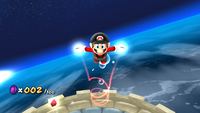 Mario flying.