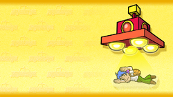 Slide from the Cast Roll of Game & Wario featuring characters from the Taxi minigame