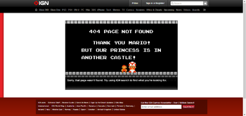 The IGN 404 Error Page.