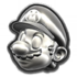 Metal Mario's icon from Mario Kart Tour.