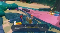 The Rabbid who has the Fieldbreaker Hunt side Quest in Mario + Rabbids Sparks of Hope