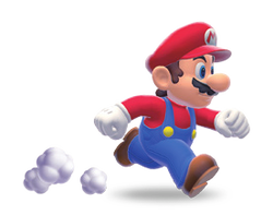 Artwork of Mario running, from Super Mario 3D World.