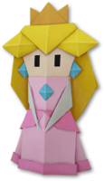 Artwork of Origami Princess Peach in Paper Mario: The Origami King