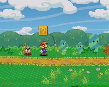 Fourth ? Block in Petal Meadows of Paper Mario: The Thousand-Year Door.