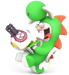 Artwork of Rabbid Yoshi from Mario + Rabbids Kingdom Battle