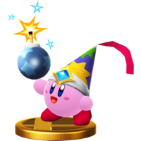 Bomb Kirby's trophy render from Super Smash Bros. for Wii U