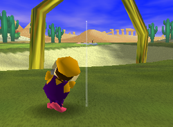 The Anthill Bunker, a Ring Shot challenge in Shy Guy Desert from Mario Golf