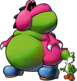 Artwork of Yoob and Yoshi from Mario & Luigi: Partners in Time