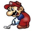 Mario getting ready to strike a ball