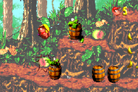 Diddy and Dixie Kong find a multitude of Klobbers in Klobber Karnage in the Game Boy Advance remake of Donkey Kong Country 2.