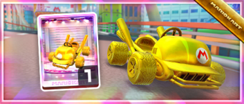 The Gold Wild Slugger from the Spotlight Shop in the 2023 Summer Tour in Mario Kart Tour