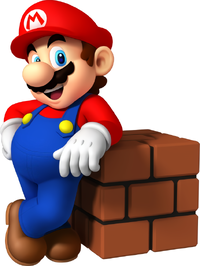 Mario leaning at Brick Block.png