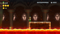 Luigi sighting in Morton's Lava-Block Castle from New Super Luigi U