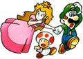 Princess Toadstool, Toad, and Luigi