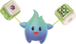 Artwork of a Lumalee with two Chance Cubes