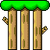 Sprite of a Semisolid Platform in the Super Mario World Forest theme from Super Mario Maker 2.