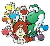 SMW2 Baby Mario with Yoshis artwork.jpg