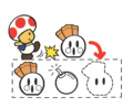 Toad kicking a Spud in Wario's Woods