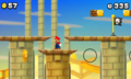Mario by the Midway Flag in World 2-A.