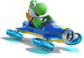 Artwork of Yoshi with Slim tires from Mario Kart 8