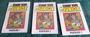 Puzzle booklets found in cereal boxes that use artwork and puzzles from Donkey Kong Junior: Activity Book.