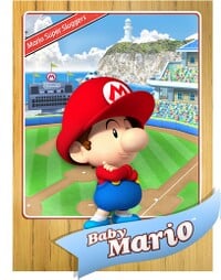 Level 1 Baby Mario card from the Mario Super Sluggers card game