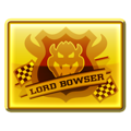 A Lord Bowser gold badge in Mario Kart Tour