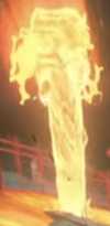 A Lava Geyser seen in Mario Kart World