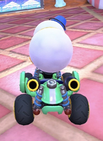 Snowman performing a trick.