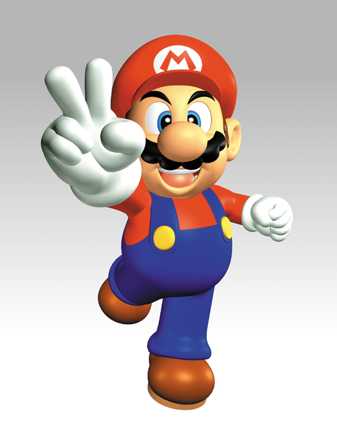 File:Mario Victory Pose Artwork - Super Mario 64.png