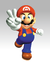 Artwork of Mario in his classic victory pose, from Super Mario 64.