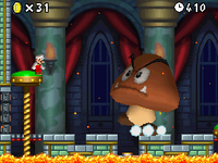 Mario in World 4-Castle.