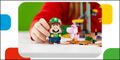LEGO Luigi interacting with a Pink Yoshi