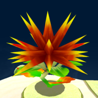 A giant prickly plant from Super Mario Galaxy
