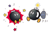 Artwork of two Bob-ombs, released for Super Mario Bros. 3 and later re-used for Super Mario World.