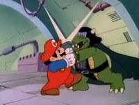 Mario dueling with Darth Koopa in "Star Koopa"