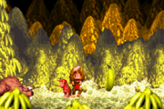 Very Gnawty after being defeated by the Kongs in the Game Boy Advance version of Donkey Kong Country