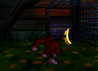 A Golden Banana for Donkey Kong in Fungi Forest.