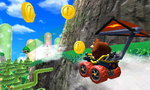 Donkey Kong gliding for coins