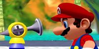 FLUDD introducing itself to Mario in the Super Mario 3D All-Stars version of Super Mario Sunshine.