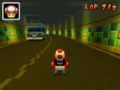 A bus in Shroom Ridge from Mario Kart DS